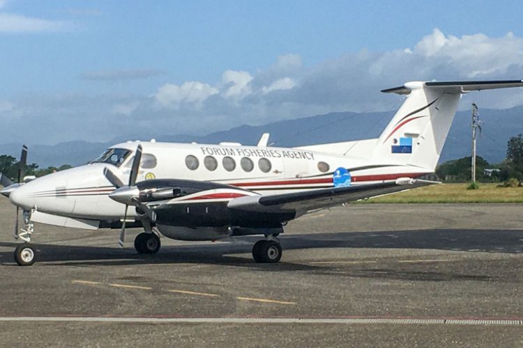 The PMSP/FFA Aerial Surveillance Program (ASP) aircraft at the Honiara International terminal. Photo: FFA.