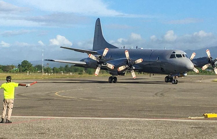 Royal New Zealand Air Force (RNZAF) P-3K2 touches down at the Honiara International Airport on 31 August 2020, for a stop-over as part of the OPIC20. Photo: FFA.